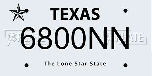 6800NN Texas License Plate