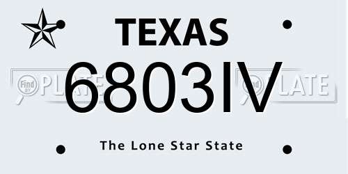 6803IV Texas License Plate