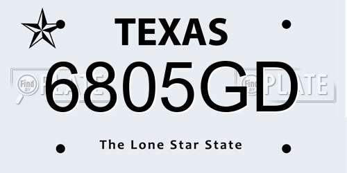 6805GD Texas License Plate