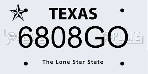 6808GO Texas License Plate