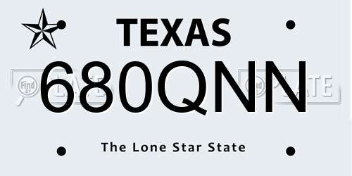 680QNN Texas License Plate