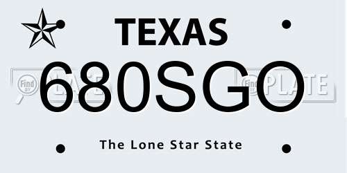 680SGO Texas License Plate