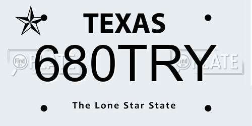 680TRY Texas License Plate