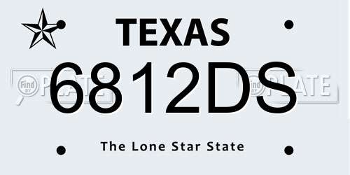 6812DS Texas License Plate