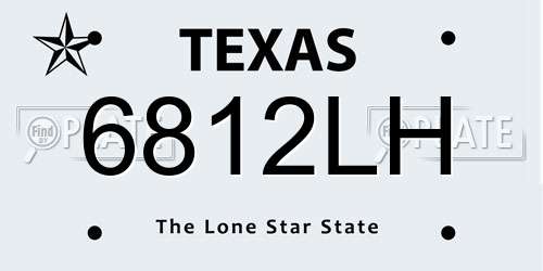 6812LH Texas License Plate