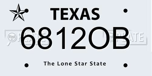 6812OB Texas License Plate