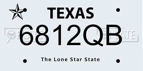6812QB Texas License Plate