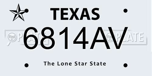 6814AV Texas License Plate