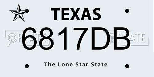 6817DB Texas License Plate