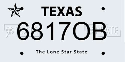 6817OB Texas License Plate