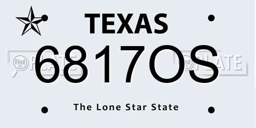 6817OS Texas License Plate