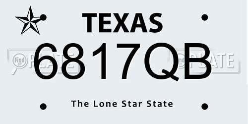 6817QB Texas License Plate