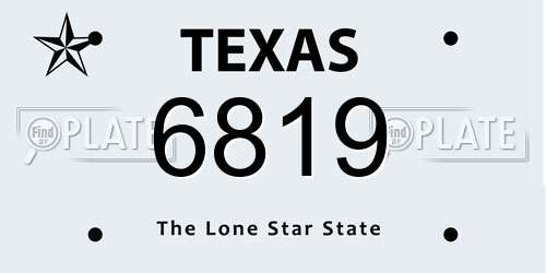 6819 Texas License Plate