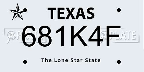 681K4F Texas License Plate