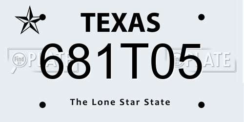 681T05 Texas License Plate