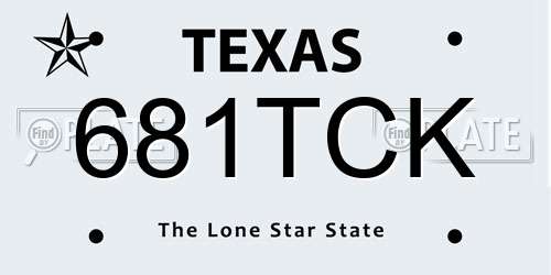 681TCK Texas License Plate