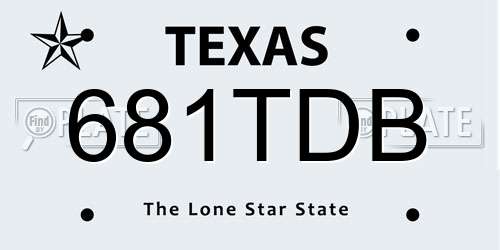 681TDB Texas License Plate