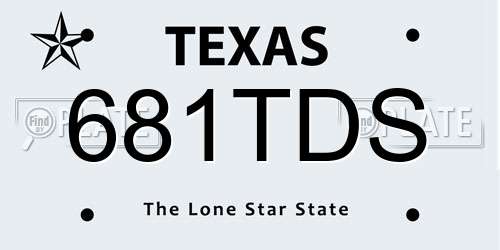 681TDS Texas License Plate