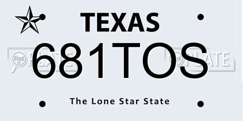 681TOS Texas License Plate