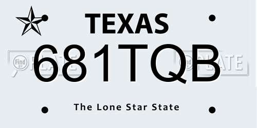 681TQB Texas License Plate