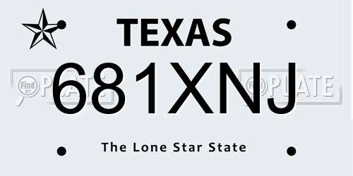 681XNJ Texas License Plate