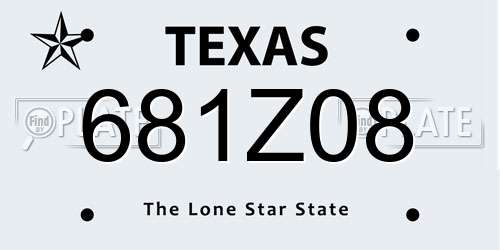 681Z08 Texas License Plate