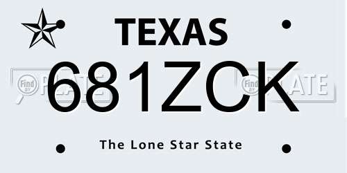 681ZCK Texas License Plate