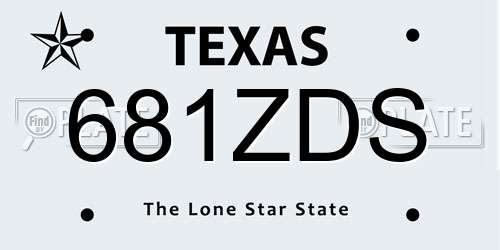 681ZDS Texas License Plate