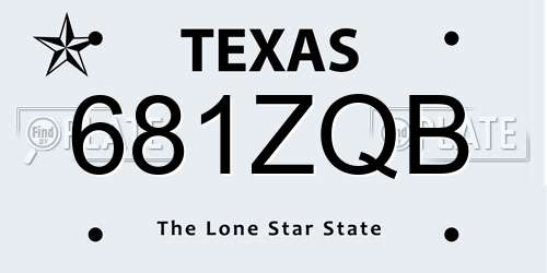 681ZQB Texas License Plate