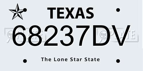 68237DV Texas License Plate