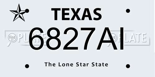 6827AI Texas License Plate