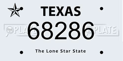 68286 Texas License Plate