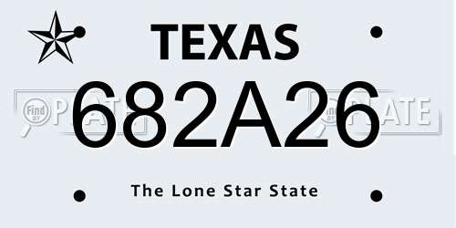 682A26 Texas License Plate