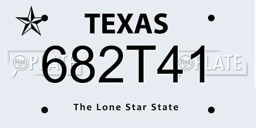682T41 Texas License Plate