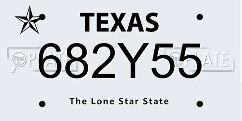 682Y55 Texas License Plate