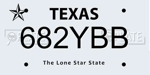 682YBB Texas License Plate