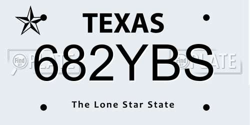 682YBS Texas License Plate
