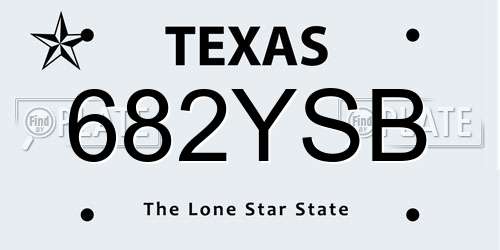 682YSB Texas License Plate