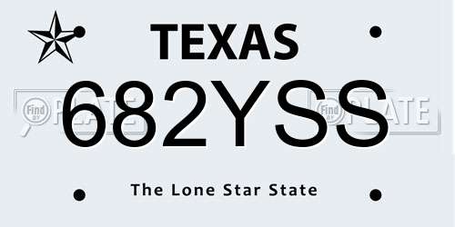 682YSS Texas License Plate