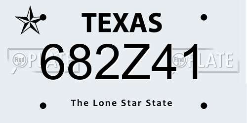 682Z41 Texas License Plate