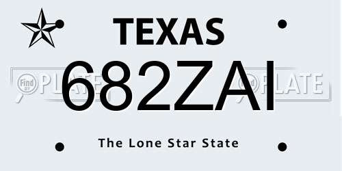 682ZAI Texas License Plate