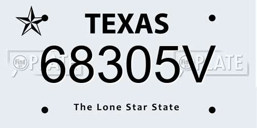 68305V Texas License Plate