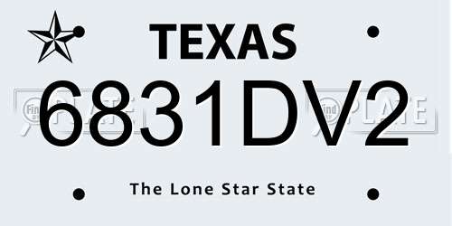 6831DV2 Texas License Plate