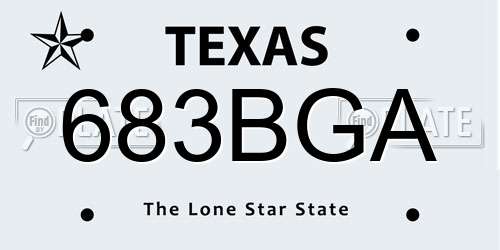 683BGA Texas License Plate
