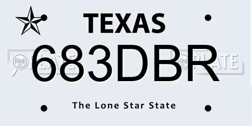 683DBR Texas License Plate