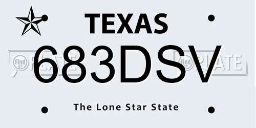 683DSV Texas License Plate