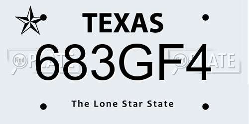 683GF4 Texas License Plate
