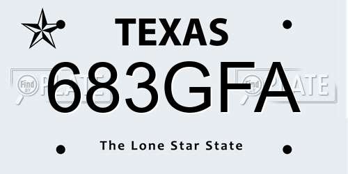 683GFA Texas License Plate