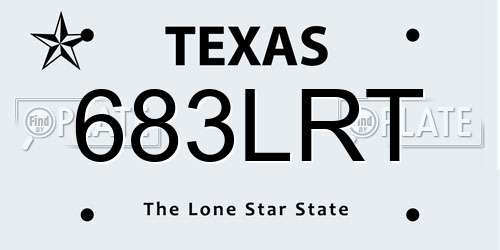 683LRT Texas License Plate