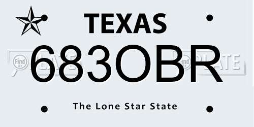 683OBR Texas License Plate